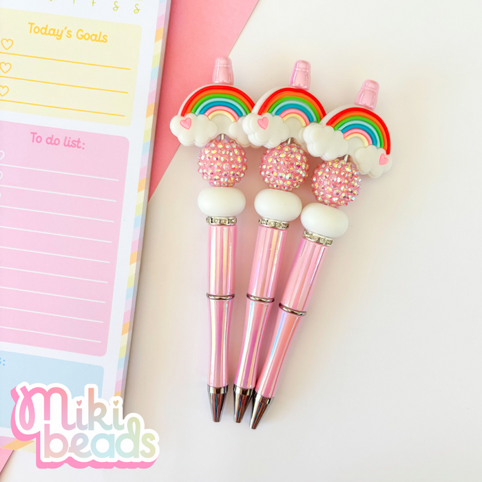 Dreamy Rainbow Beaded Pen