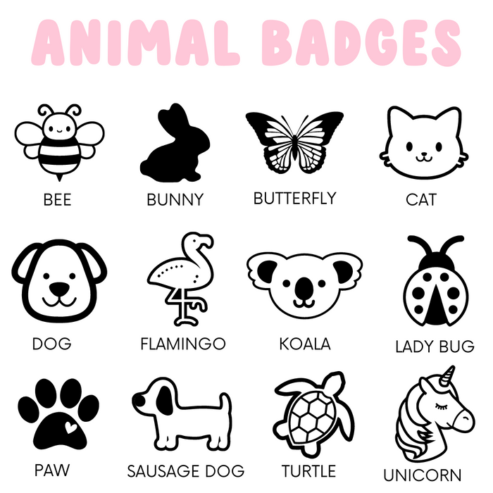 Animal Icon Name Badges