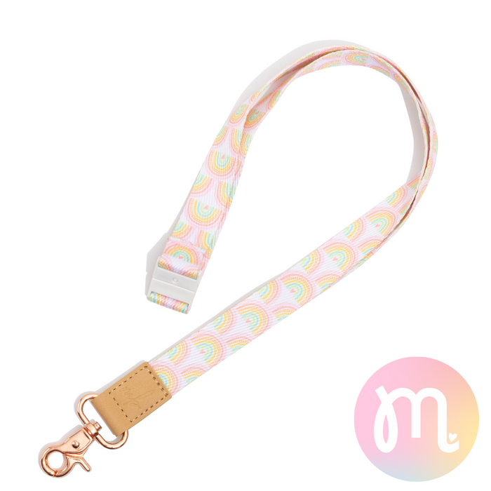 Bubblegum Rainbow Fabric Lanyard