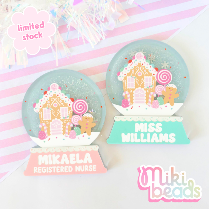 Snow Globe Name Badge