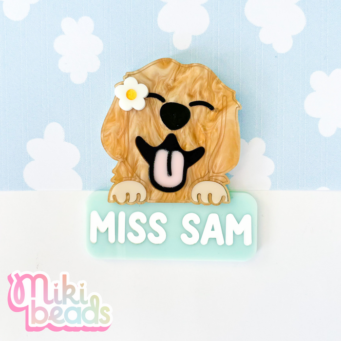 Golden Retriever Name Badge