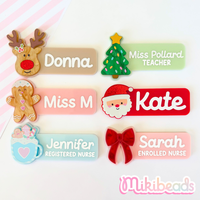 Christmas Rectangle Name Badges