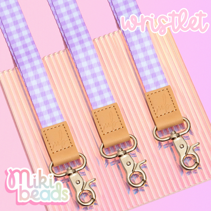 Lilac Gingham Wristlet