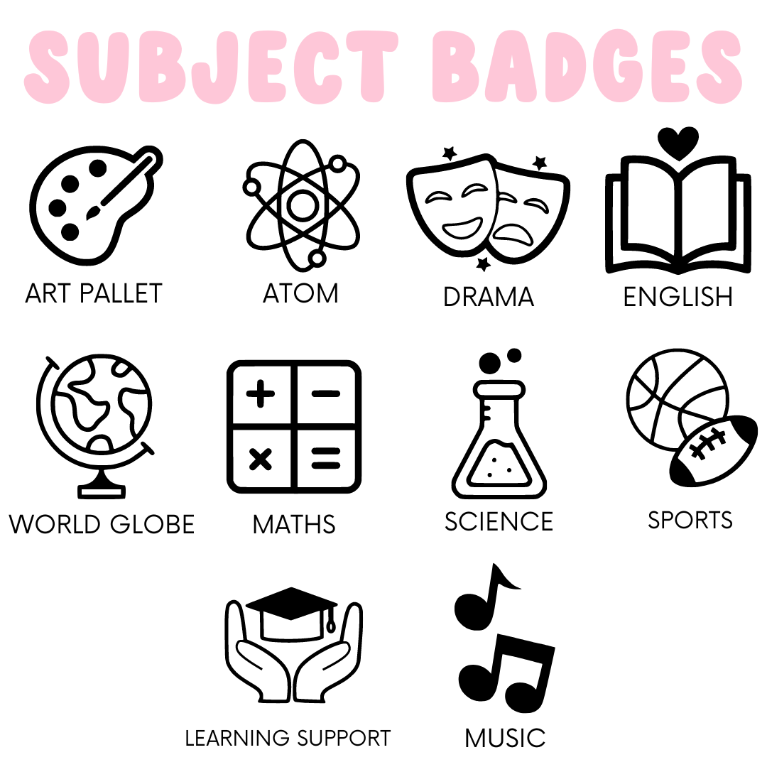 Subject Specific Name Badges