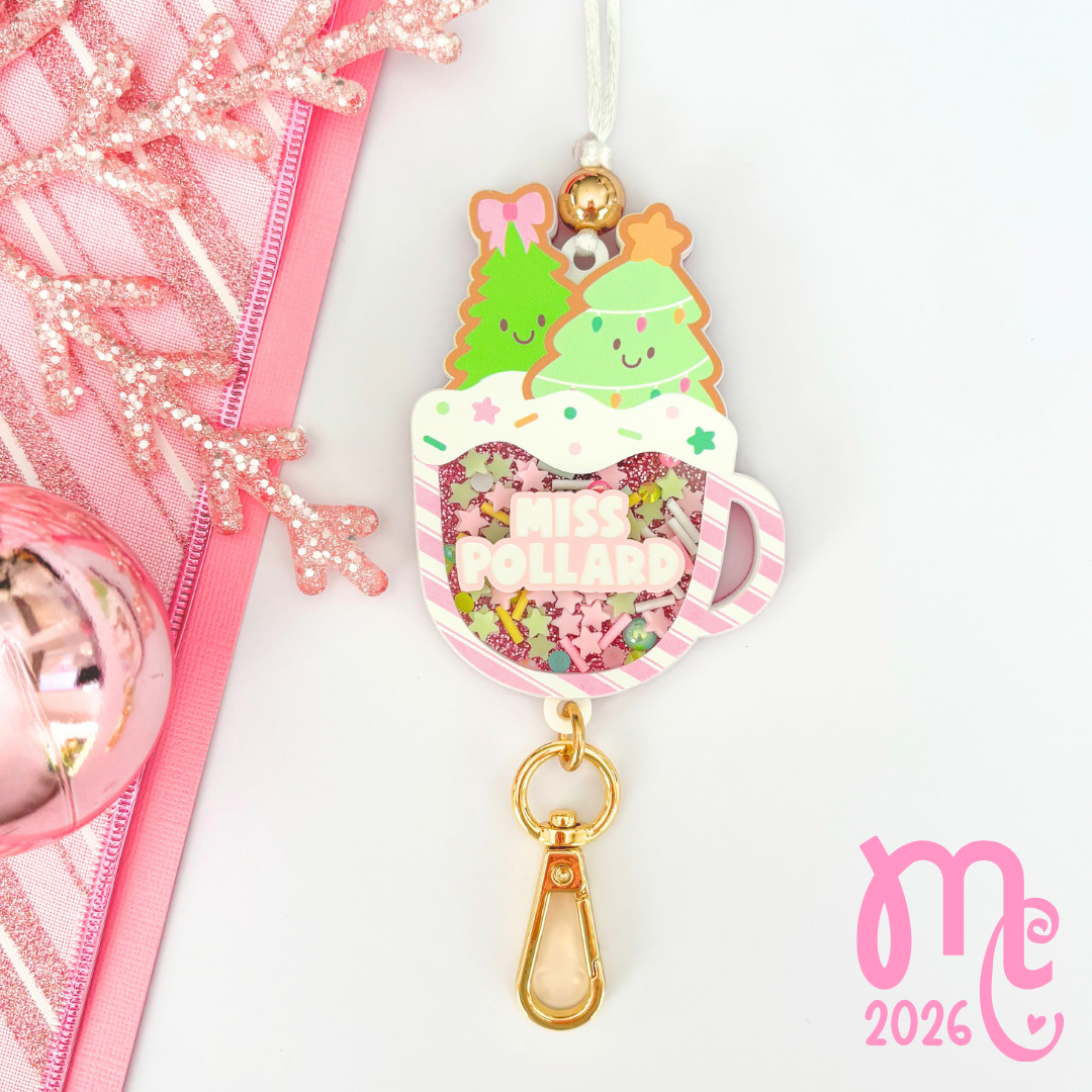 Shaker Christmas Cup Personalised Lanyard