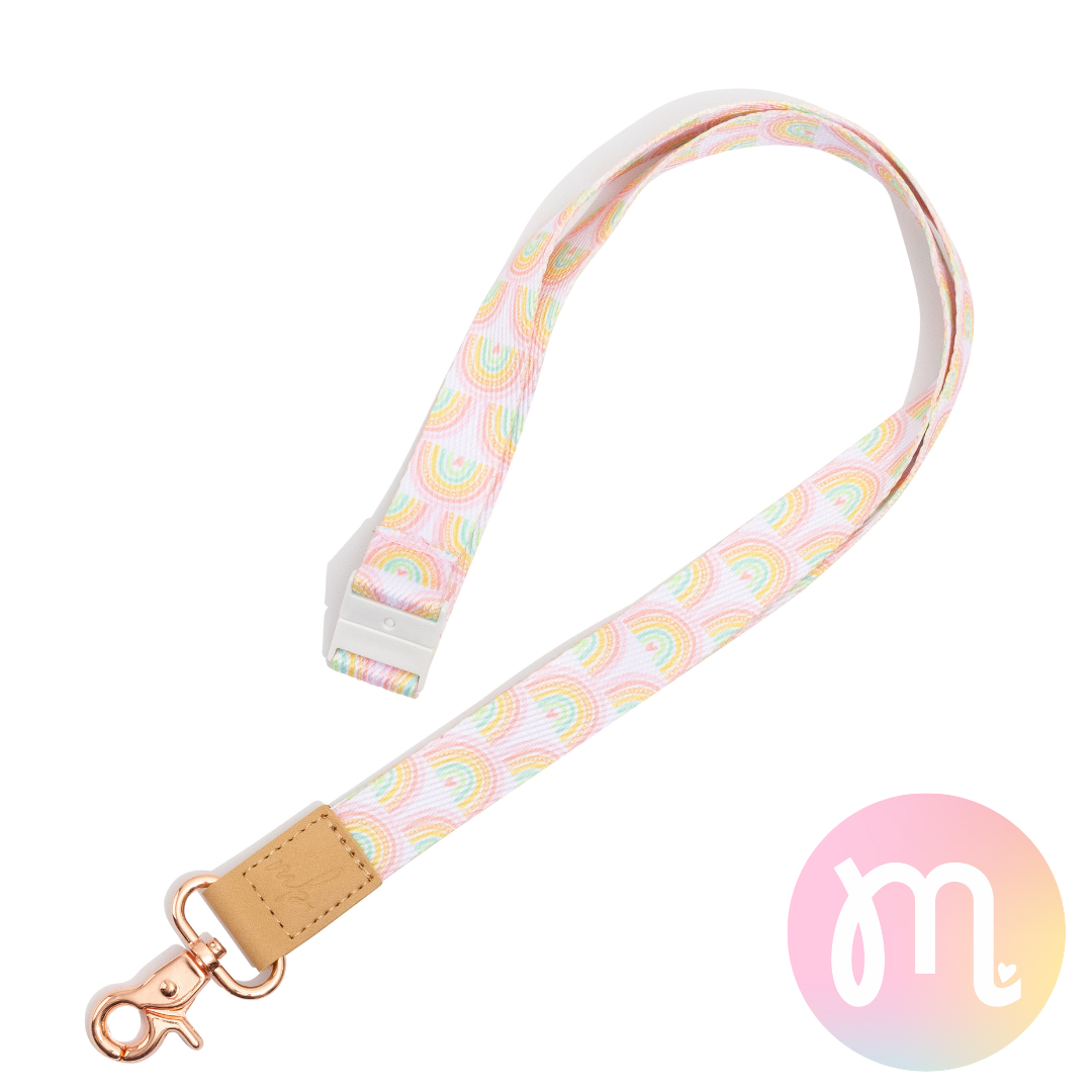 Bubblegum Rainbow Fabric Lanyard