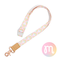 Bubblegum Rainbow Fabric Lanyard