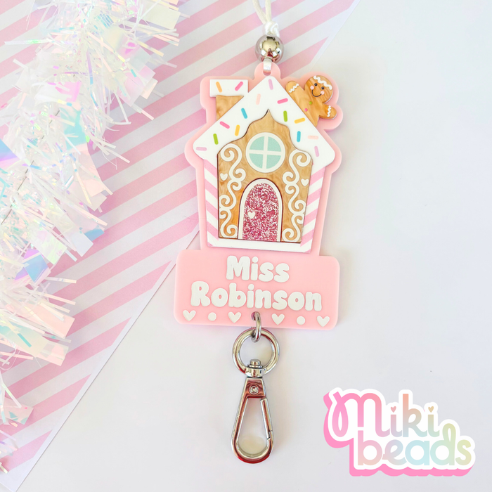 Gingerbread House Personalised Lanyard