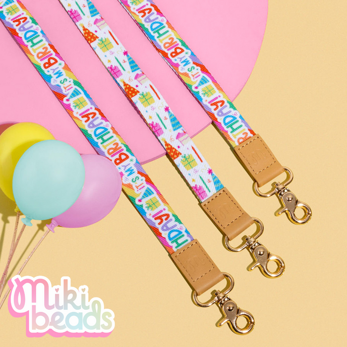 It's My Birthday Fabric Lanyard