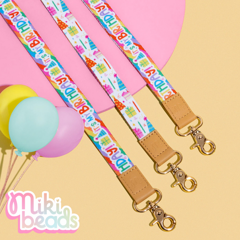It's My Birthday Fabric Lanyard
