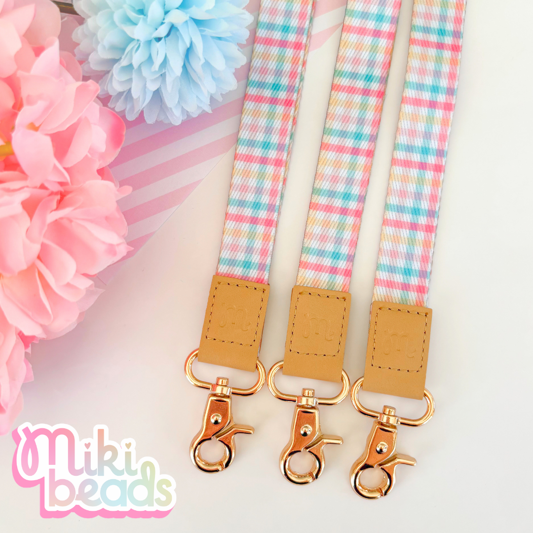Pastel Patch Fabric Lanyard