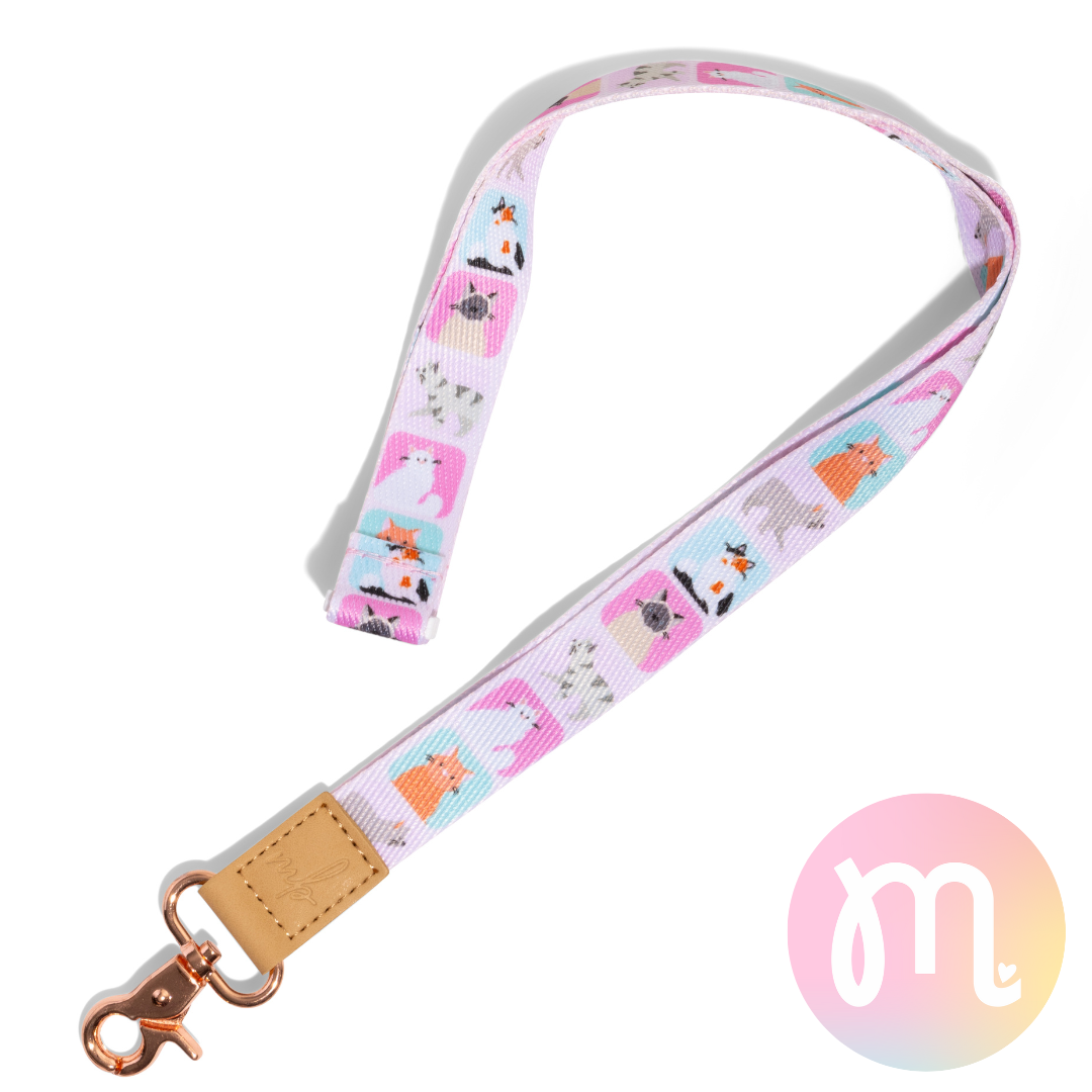Cat Lovers Fabric Lanyard