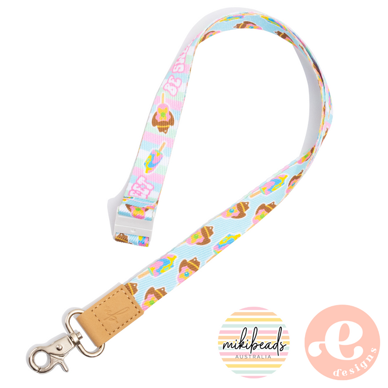 Classic Ice Creams Fabric Lanyard