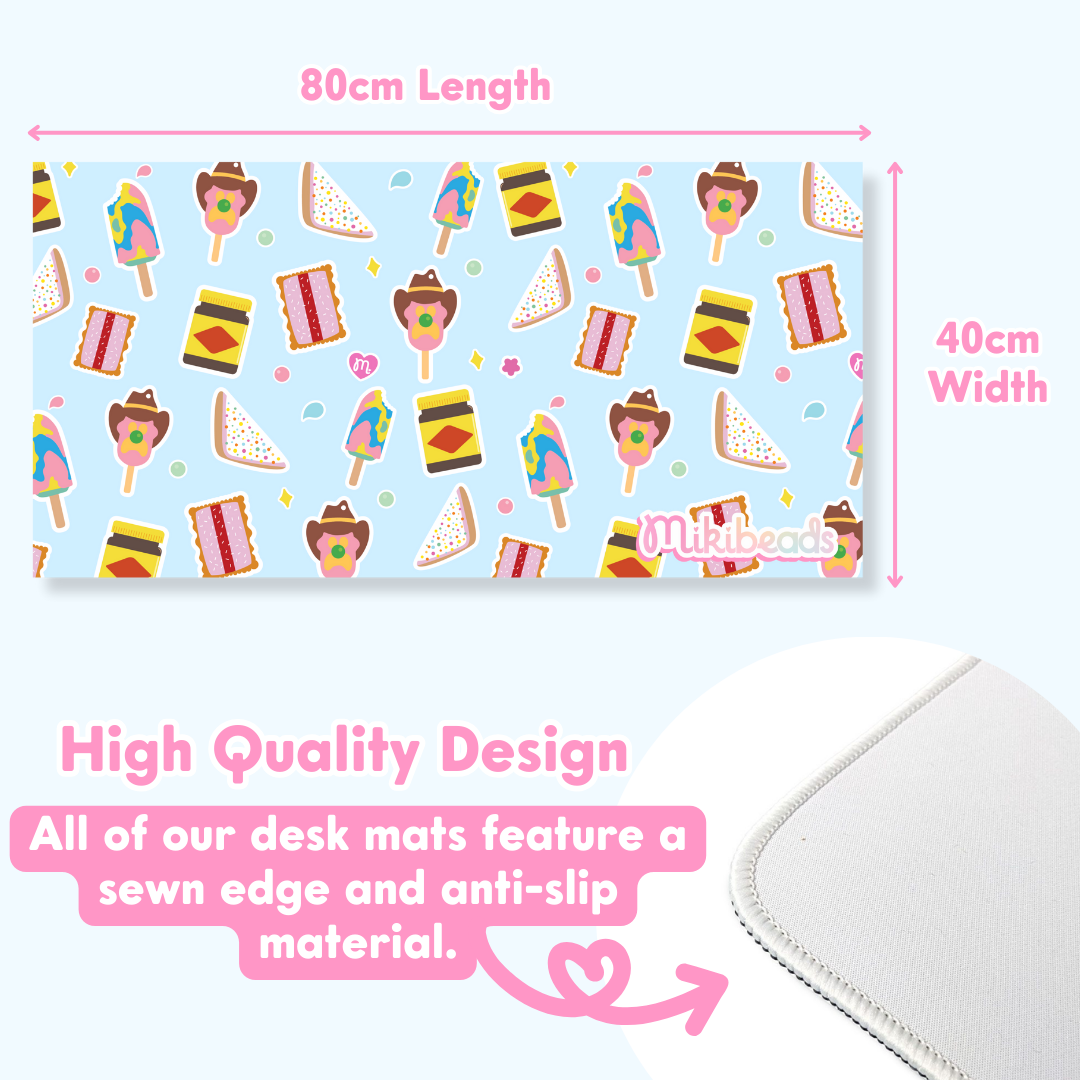 Grey Blue Aussie Classics Desk Mat