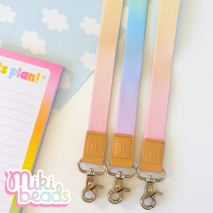 Rainbow Gradient Fabric Lanyard