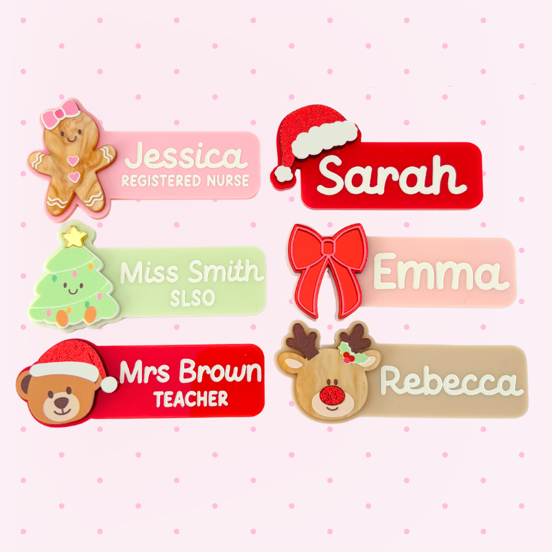 Christmas Rectangle Name Badges