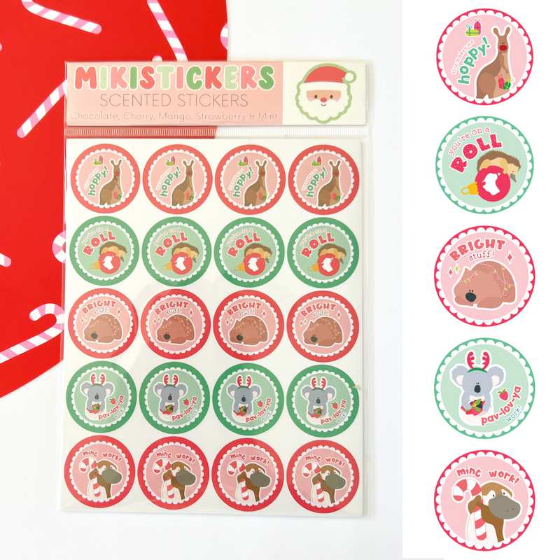 Aussie Christmas Scented Sticker Pack