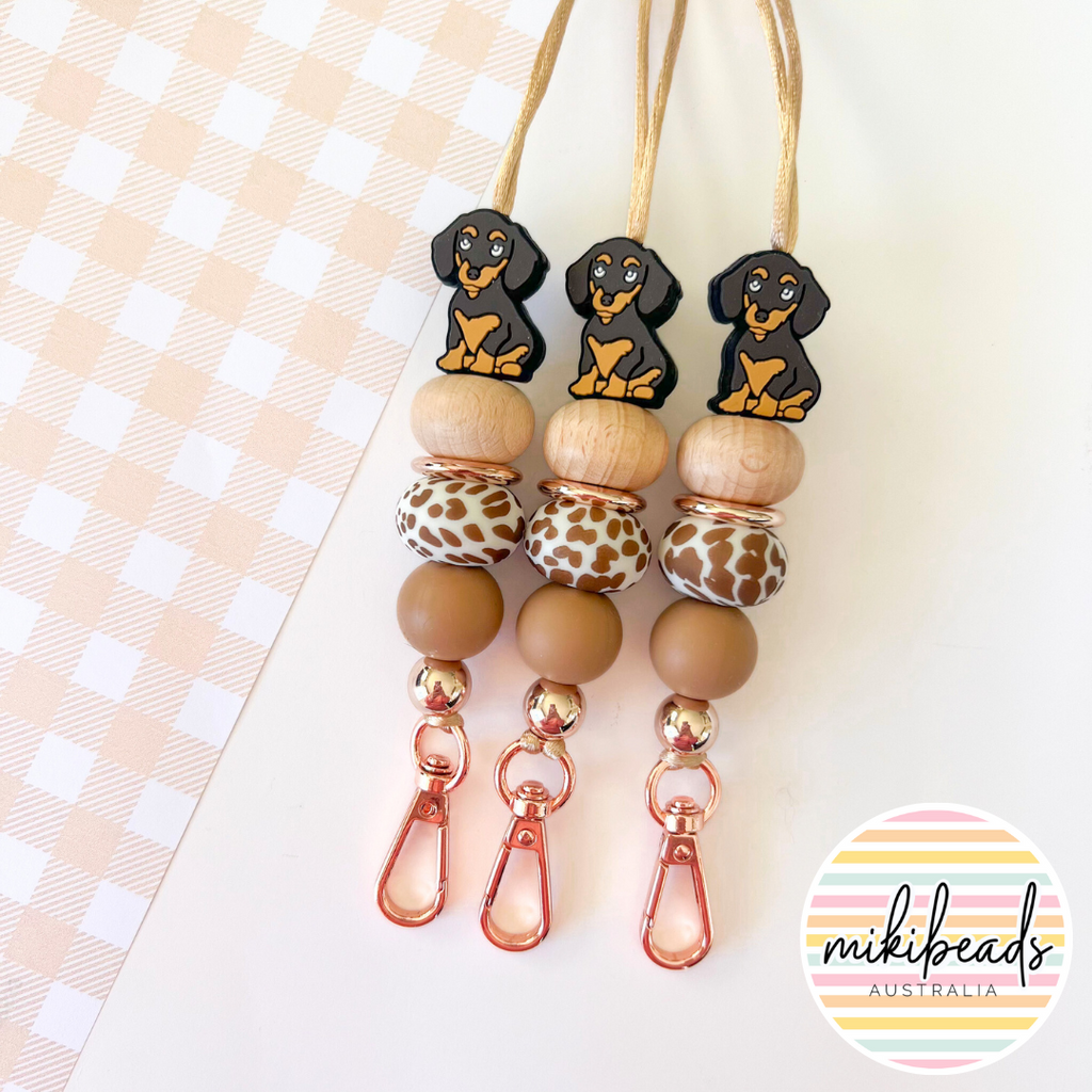 Franklin the Dachshund Lanyard MIKIBEADS