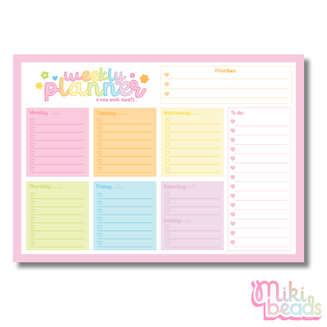 Weekly Planner Notepad – MIKIBEADS