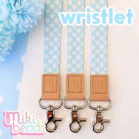 Blue Polkadot Wristlet