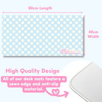 Blue Polkadot Desk Mat (Seconds)
