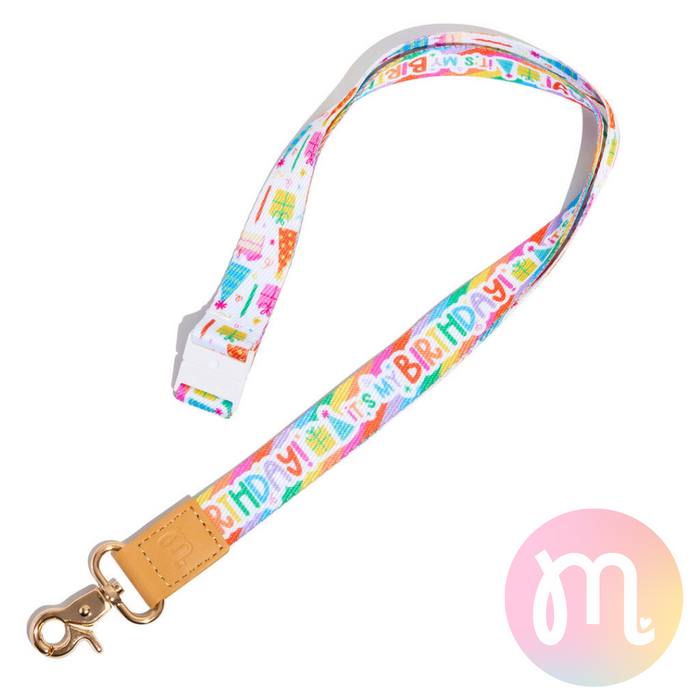 It's My Birthday Fabric Lanyard