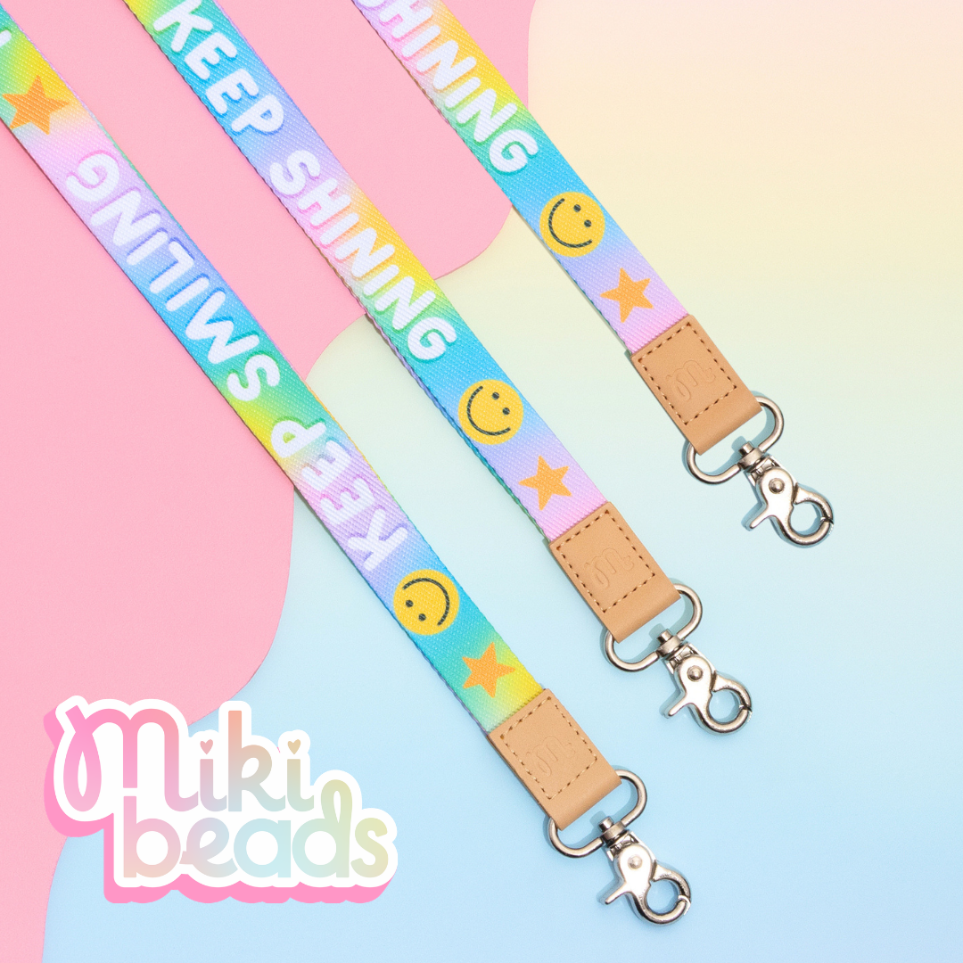 Keep Smiling, Keep Shining Fabric Lanyard