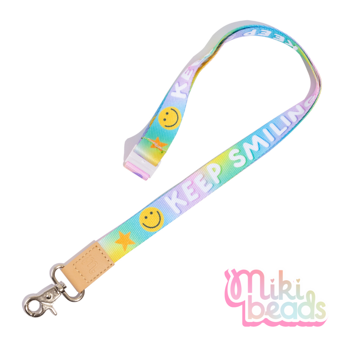 Keep Smiling, Keep Shining Fabric Lanyard