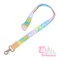 Keep Smiling, Keep Shining Fabric Lanyard