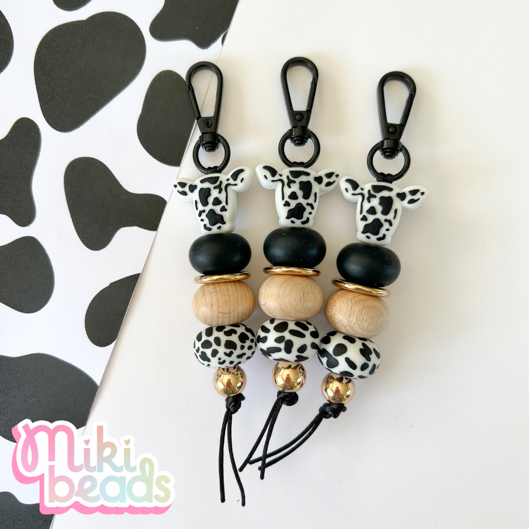 Black Cow Keychain