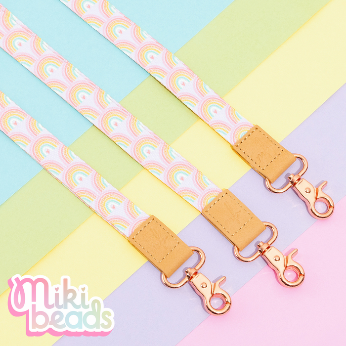 Bubblegum Rainbow Fabric Lanyard