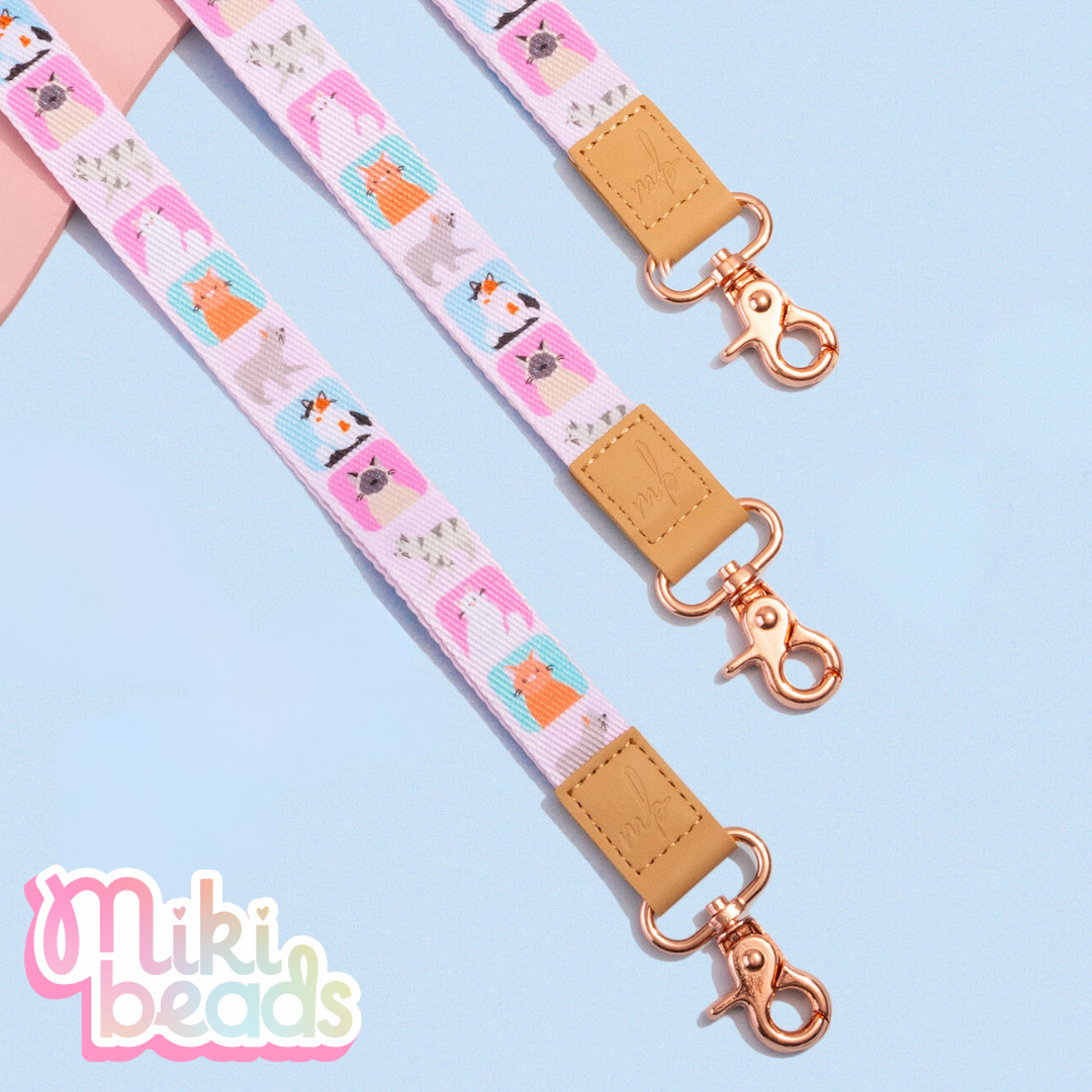 Cat Lovers Fabric Lanyard