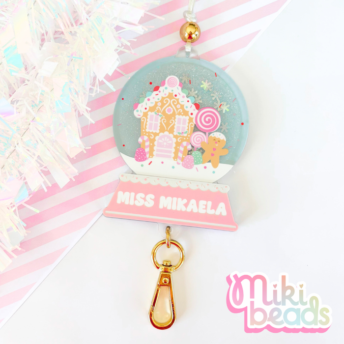 Snow Globe Personalised Lanyard