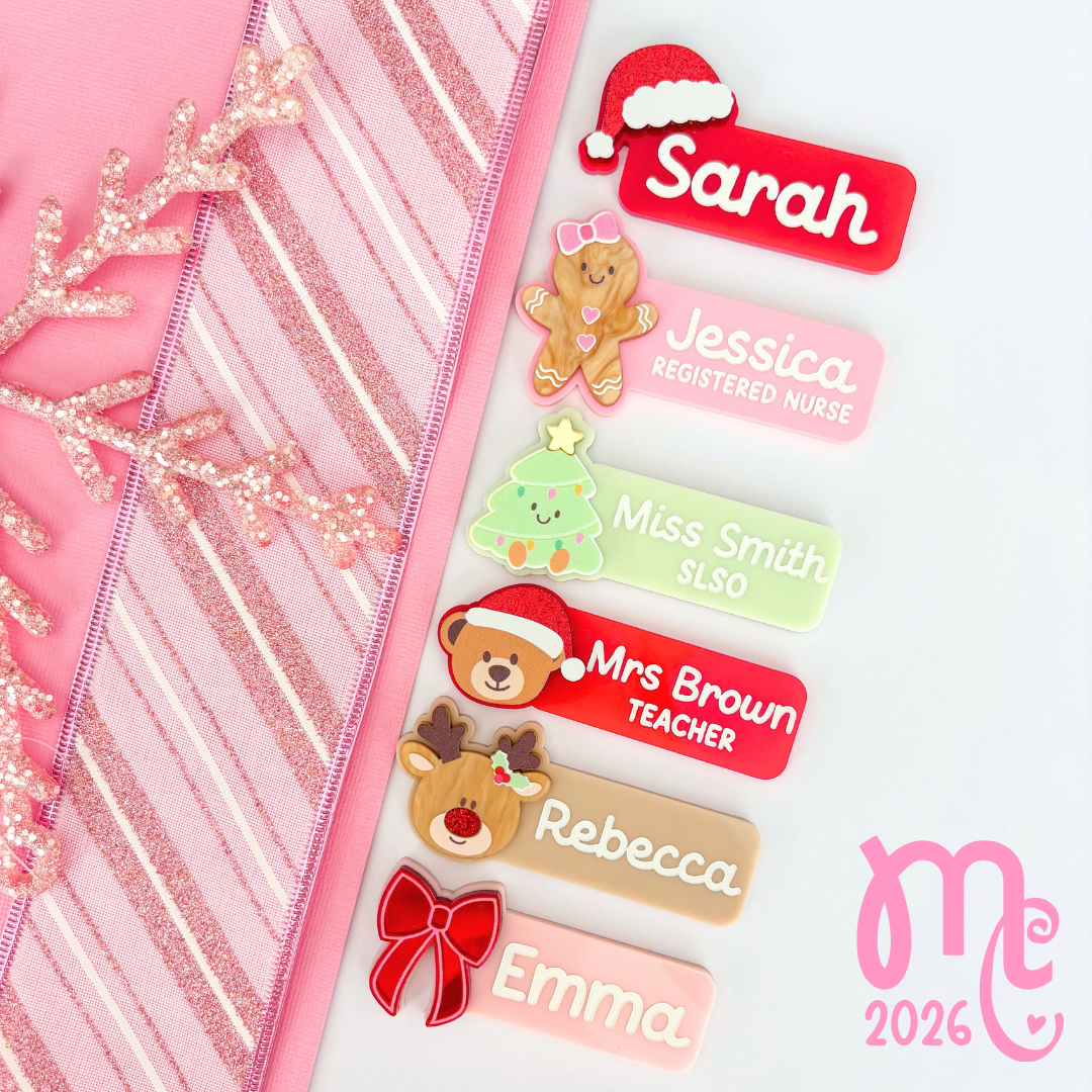 Christmas Rectangle Name Badges