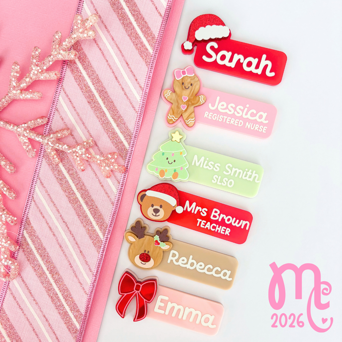 Christmas Rectangle Name Badges