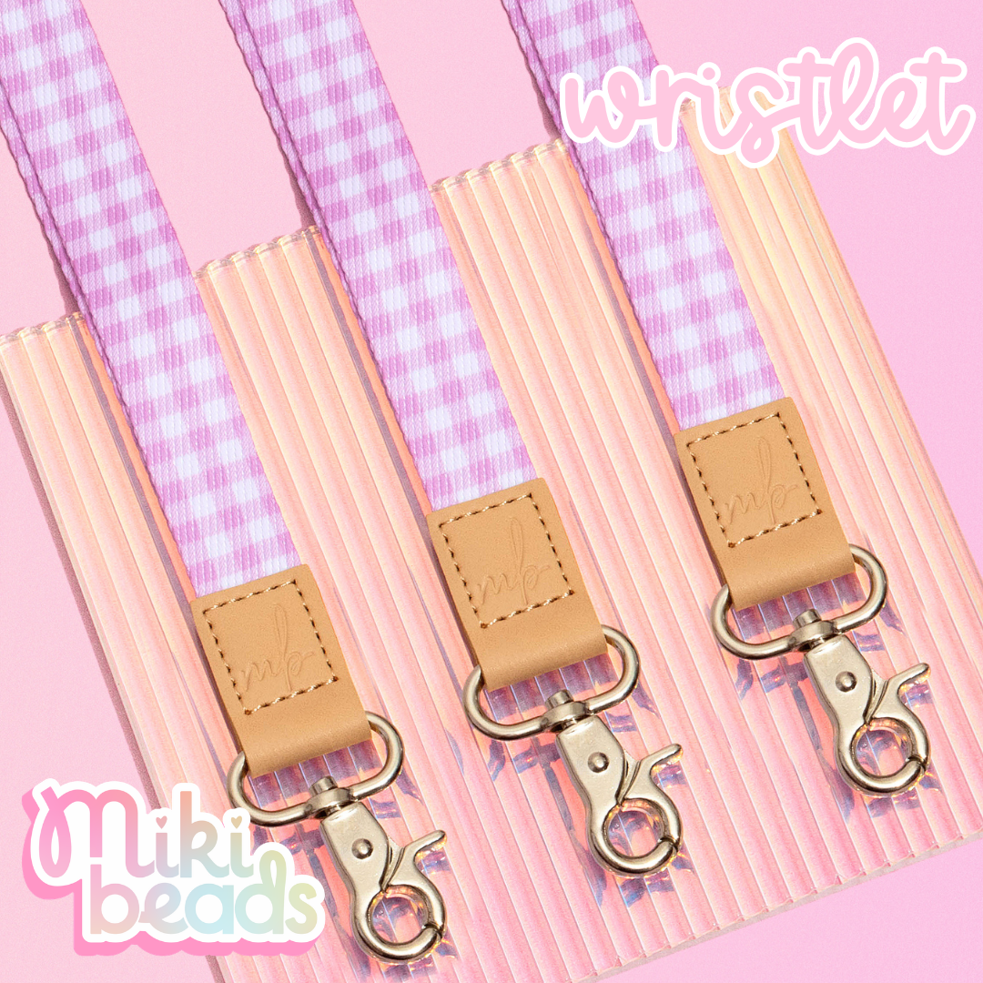 Lilac Gingham Wristlet