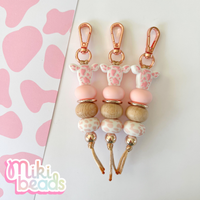 Pink Cow Keychain