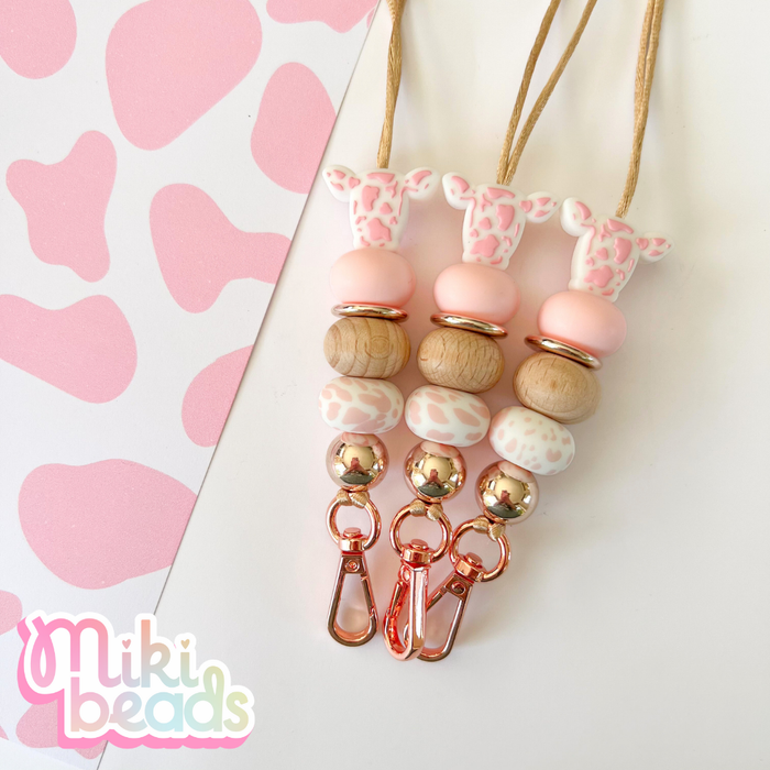 Pink Cow Lanyard