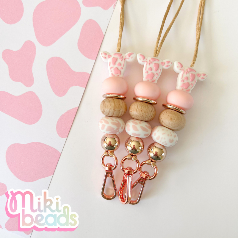 Pink Cow Lanyard