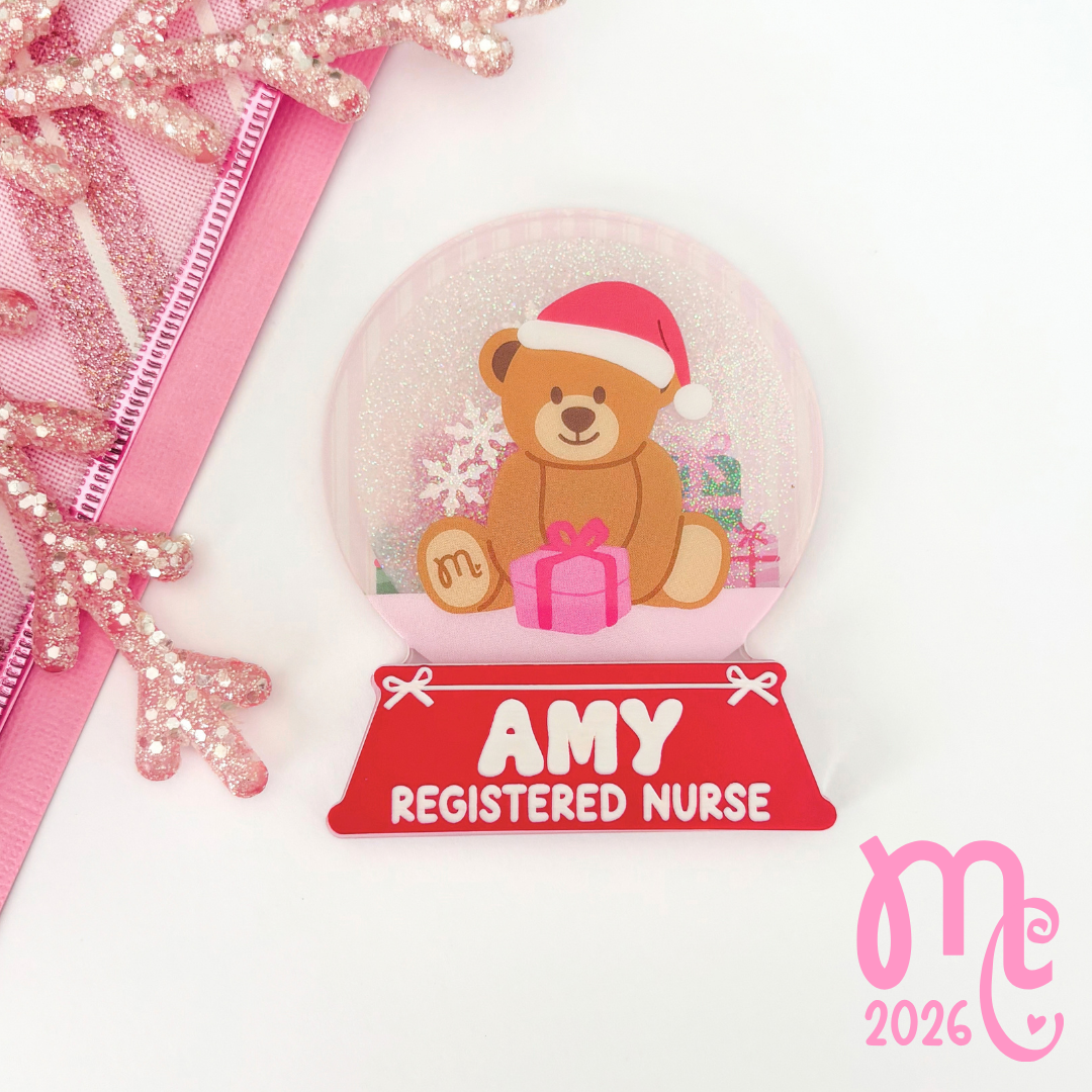 Snow Globe Name Badge