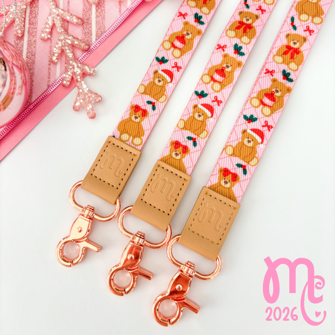 Beary Christmas Fabric Lanyard