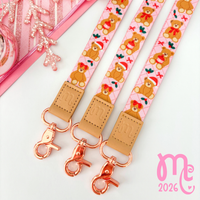 Beary Christmas Fabric Lanyard