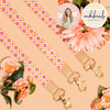 Pink Checker Floral Fabric Lanyard