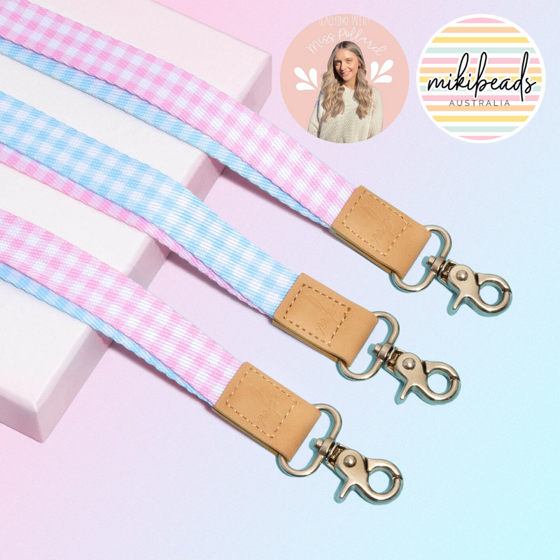 Blue & Pink Two-Toned Fabric Lanyard
