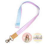 Blue & Pink Two-Toned Fabric Lanyard