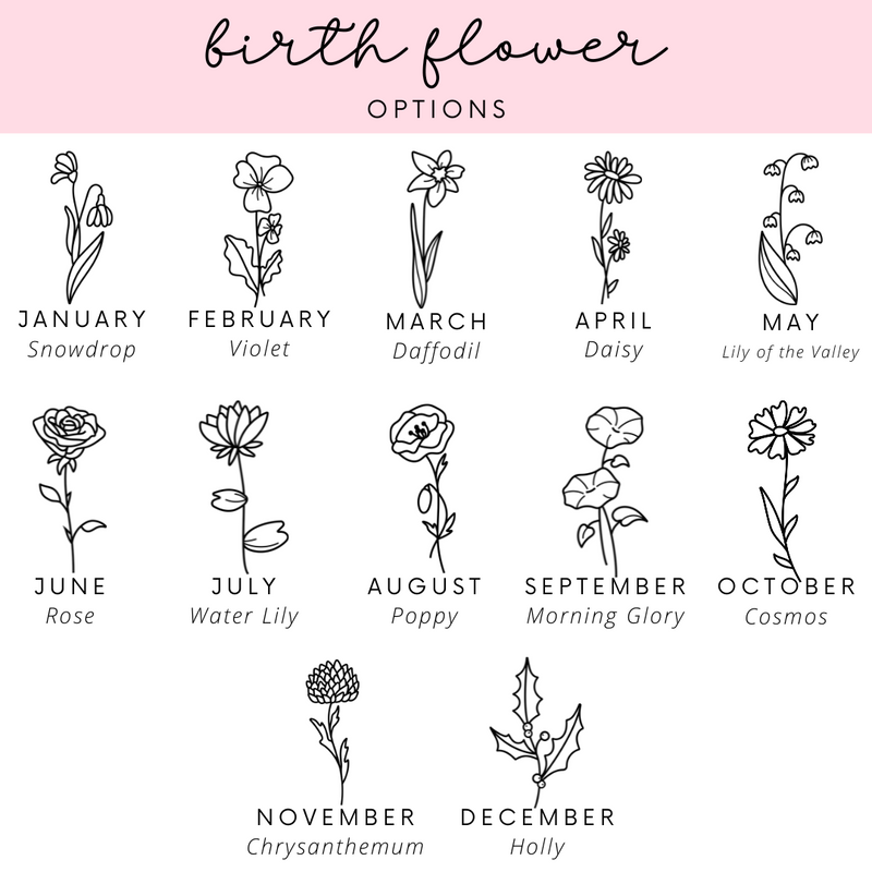 Birth Flower Keychains