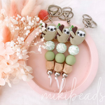 Botanical Sloth Queen Keyring