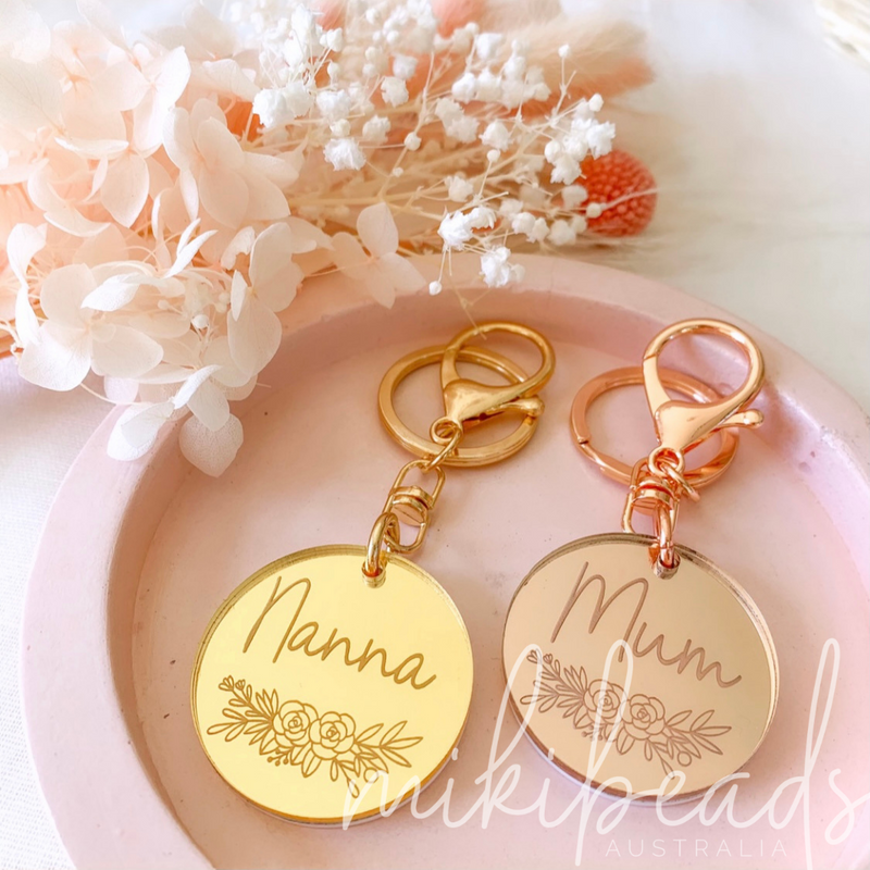 Floral Personalised Keychain