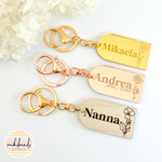 Birth Flower Keychains